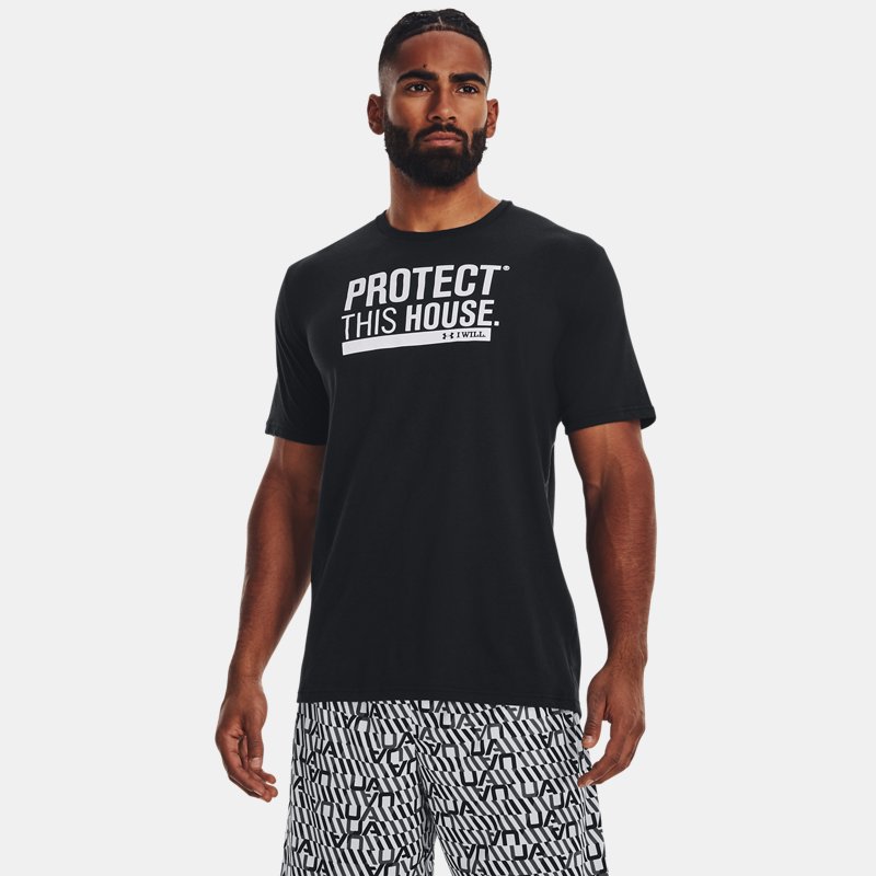 Tee-shirt à manches courtes Under Armour Protect This House pour homme Noir / Blanc L